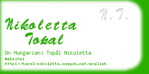 nikoletta topal business card