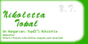 nikoletta topal business card